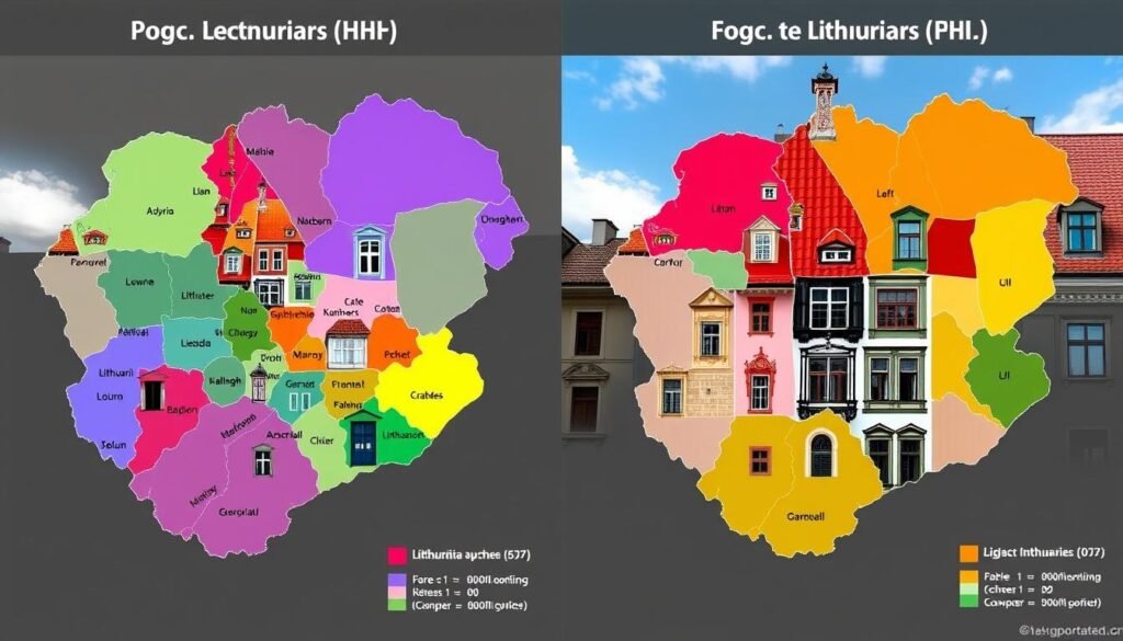 Fasado dažymo kainų regioniniai skirtumai